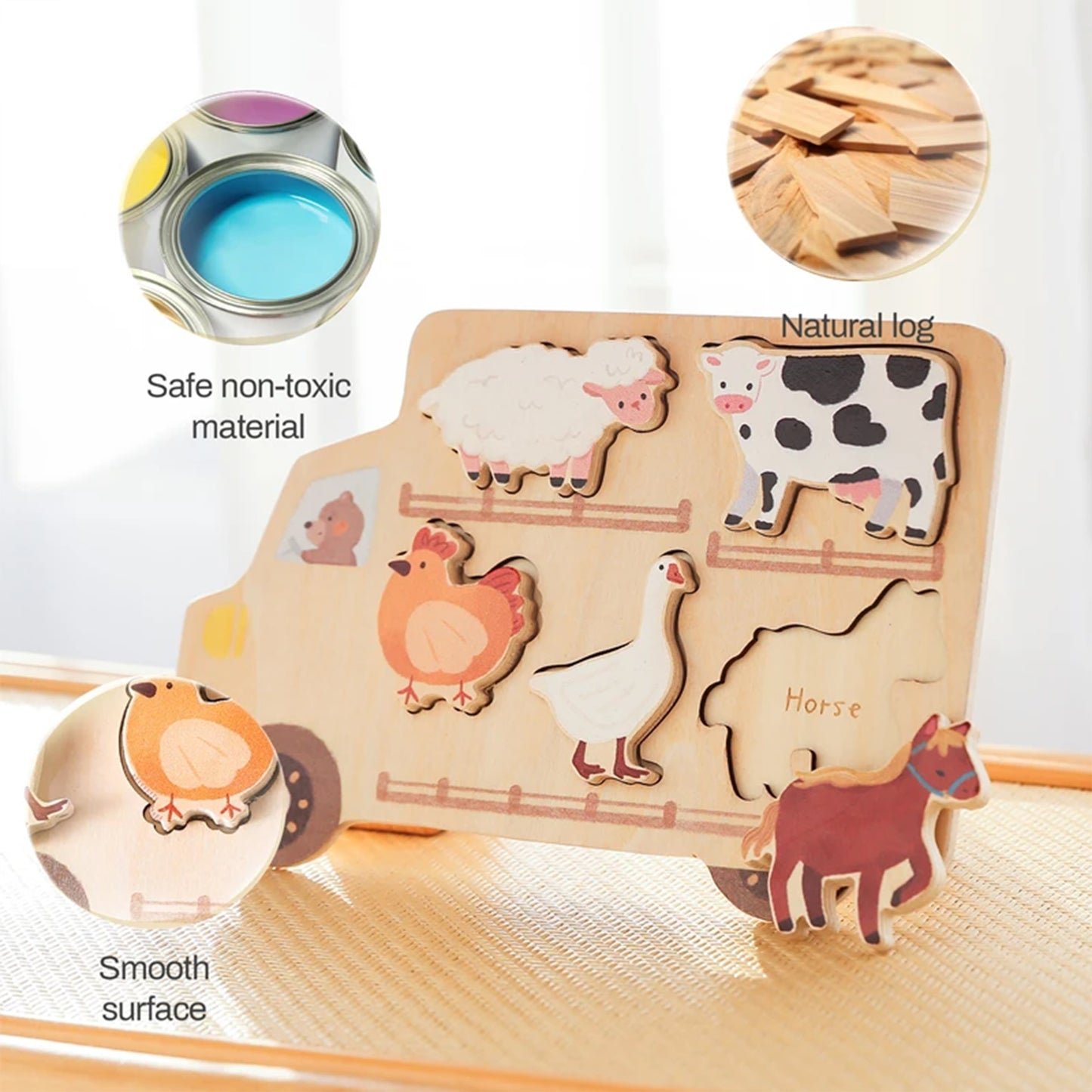 Jessruly® Wooden Vehicle Puzzle Set