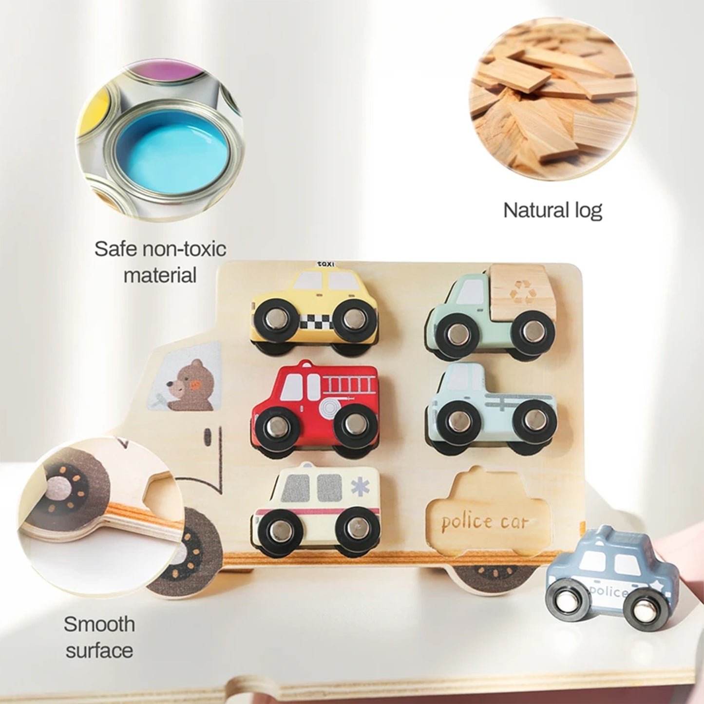 Jessruly® Wooden Vehicle Puzzle Set